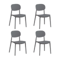 SILLA MILAN, COLOR GRIS OSCURO, CON ESPALDAR Y DISEÑO MODERNO X4