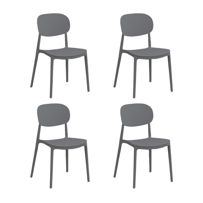 SILLA MILAN, COLOR GRIS OSCURO, CON ESPALDAR Y DISEÑO MODERNO X4