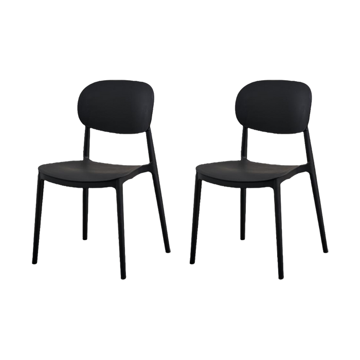 SILLA MILAN, COLOR NEGRO, CON ESPALDAR Y DISEÑO MODERNO X2