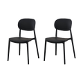 SILLA MILAN, COLOR NEGRO, CON ESPALDAR Y DISEÑO MODERNO X2