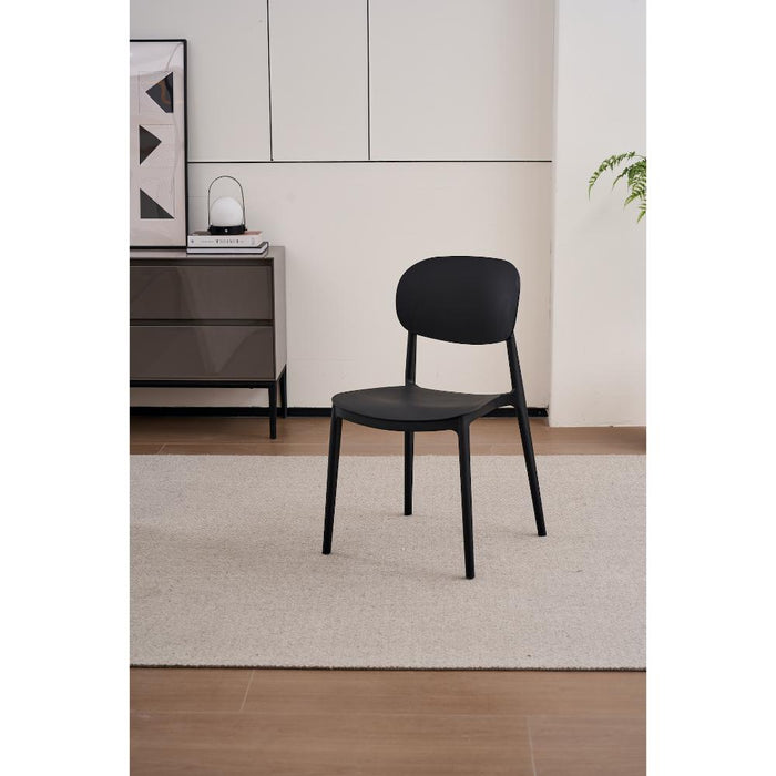 SILLA MILAN, COLOR NEGRO, CON ESPALDAR Y DISEÑO MODERNO X2