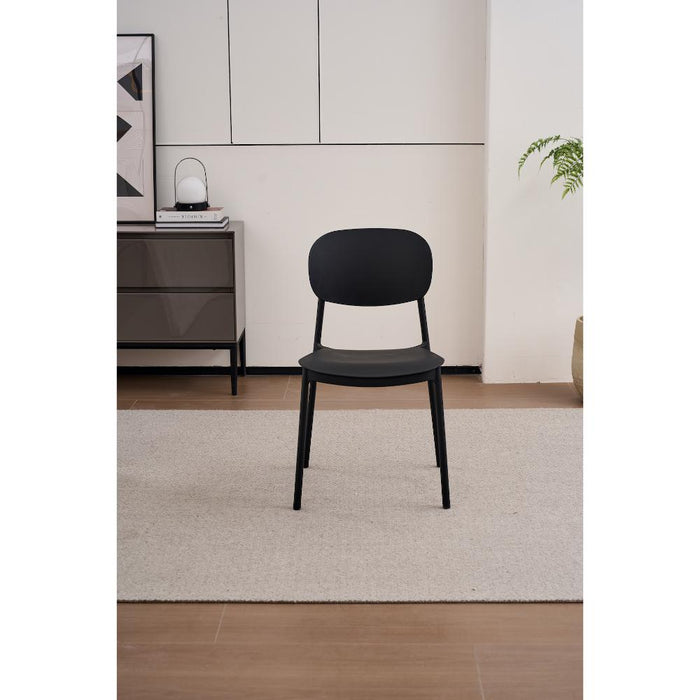 SILLA MILAN, COLOR NEGRO, CON ESPALDAR Y DISEÑO MODERNO X2