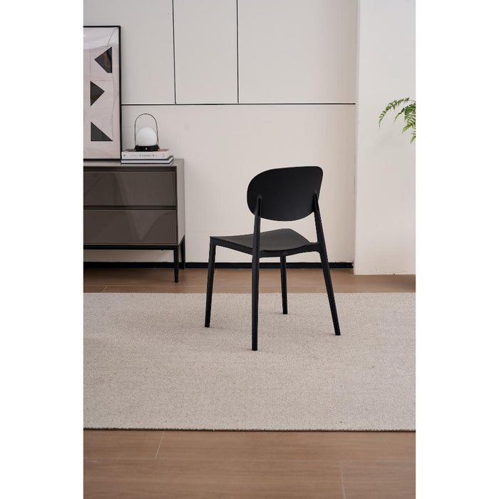SILLA MILAN, COLOR NEGRO, CON ESPALDAR Y DISEÑO MODERNO X2