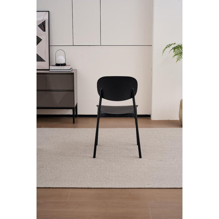 SILLA MILAN, COLOR NEGRO, CON ESPALDAR Y DISEÑO MODERNO X2