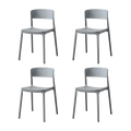 SILLA MONACO, COLOR GRIS OSCURO, CON ESPALDAR Y DISEÑO MODERNO X4