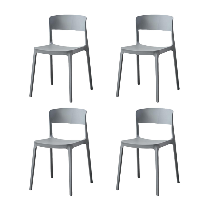 SILLA MONACO, COLOR GRIS OSCURO, CON ESPALDAR Y DISEÑO MODERNO X4