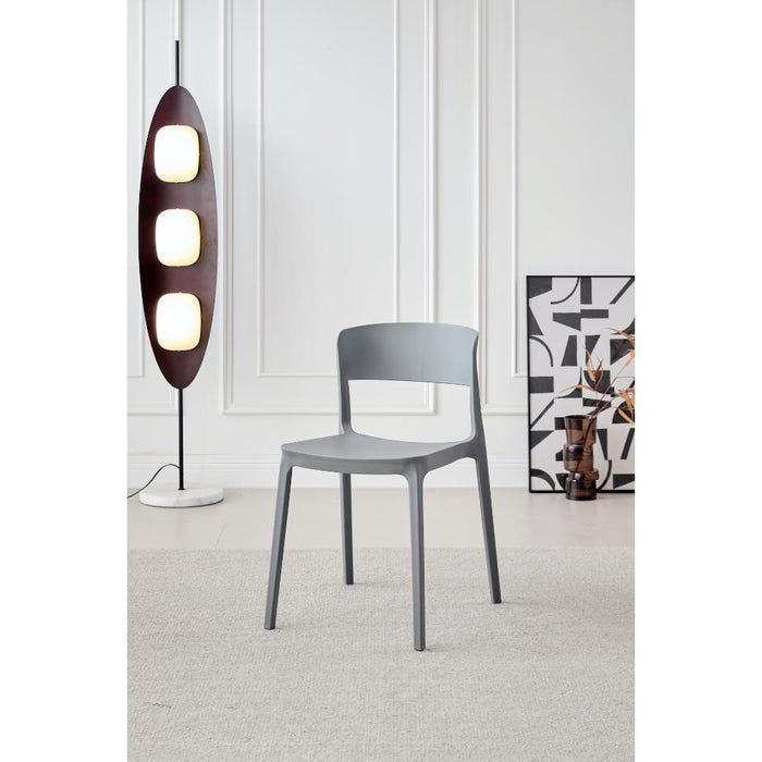 SILLA MONACO, COLOR GRIS OSCURO, CON ESPALDAR Y DISEÑO MODERNO X4