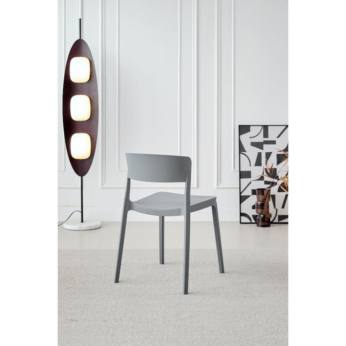 SILLA MONACO, COLOR GRIS OSCURO, CON ESPALDAR Y DISEÑO MODERNO X4