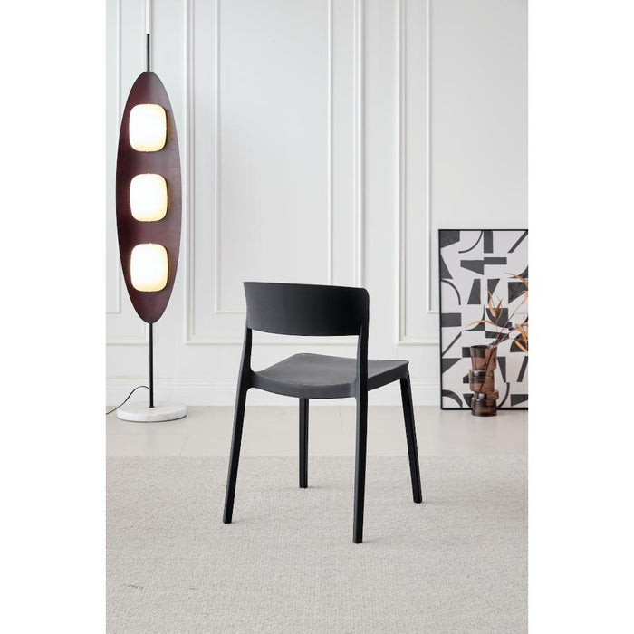 SILLA MONACO, COLOR NEGRO, CON ESPALDAR Y DISEÑO MODERNO X2