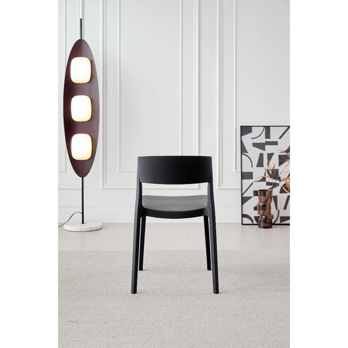 SILLA MONACO, COLOR NEGRO, CON ESPALDAR Y DISEÑO MODERNO X2