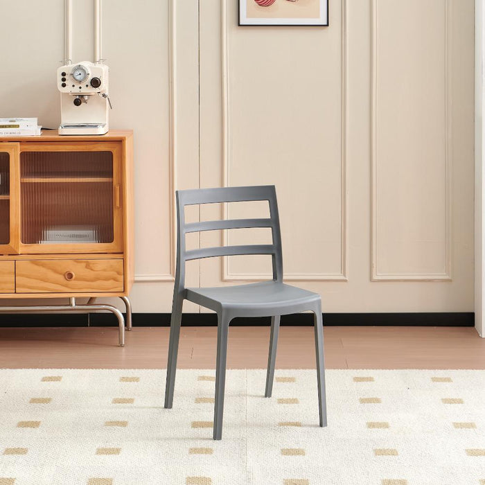 Silla New York, Gris Oscuro, Con espaldar en líneas y diseño minimalista