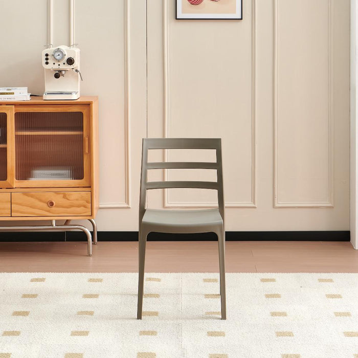 Silla New York, Gris Oscuro, Con espaldar en líneas y diseño minimalista