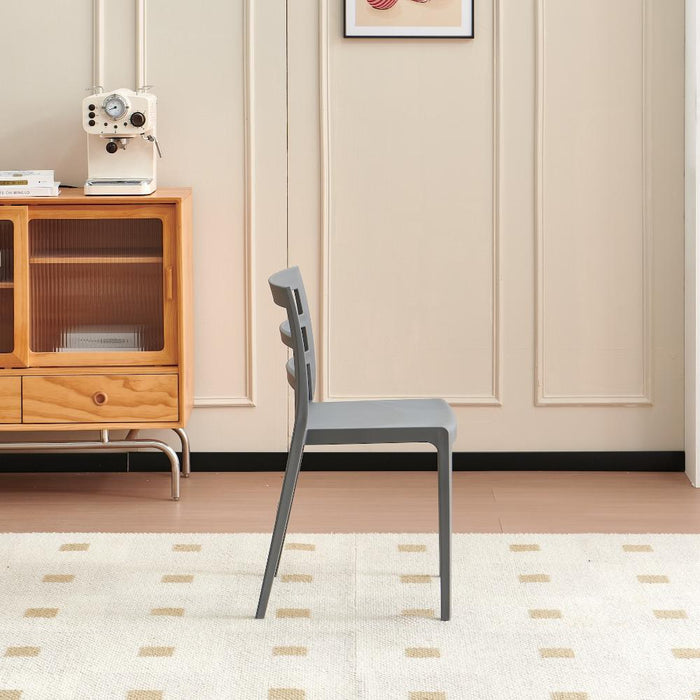 Silla New York, Gris Oscuro, Con espaldar en líneas y diseño minimalista