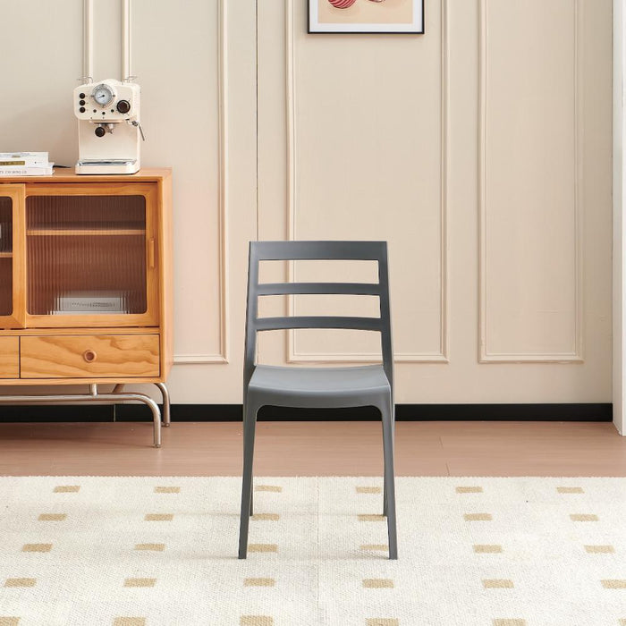 Silla New York, Gris Oscuro, Con espaldar en líneas y diseño minimalista