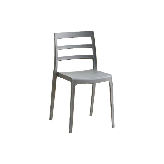 Silla New York, Gris Oscuro, Con espaldar en líneas y diseño minimalista