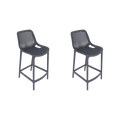 Silla para Bar Miame, Color Gris Oscuro, con reposa pies en diseño Moderno X2
