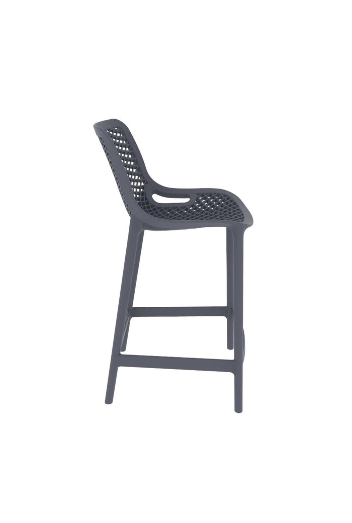 Silla para Bar Miame, Color Gris Oscuro, con reposa pies en diseño Moderno