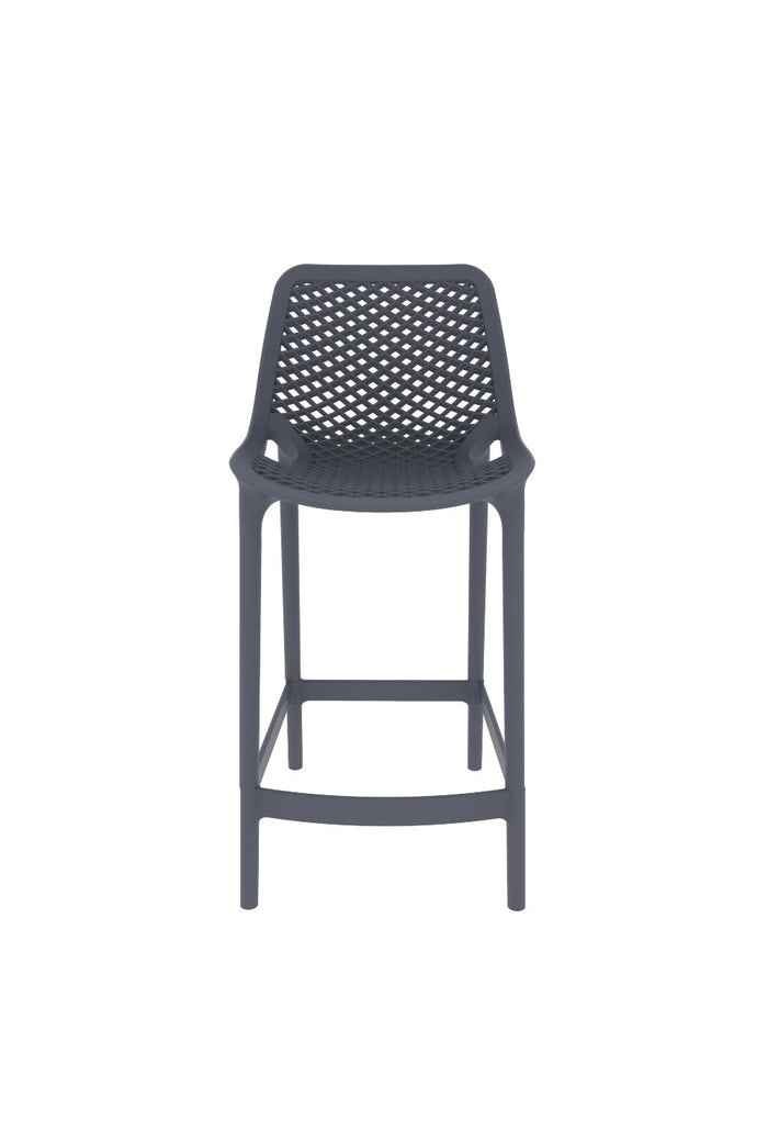 Silla para Bar Miame, Color Gris Oscuro, con reposa pies en diseño Moderno