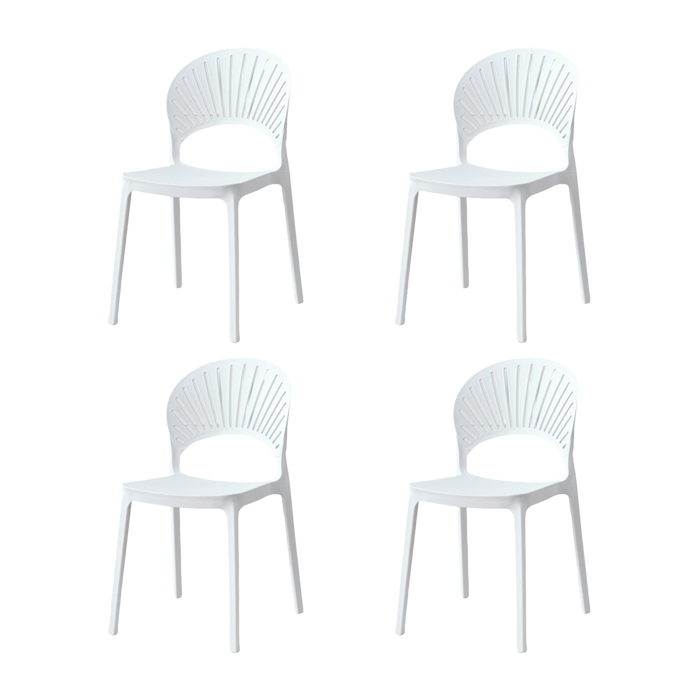 SILLA PARAISO, COLOR BLANCO, CON ESPALDAR Y DISEÑO MODERNO X4