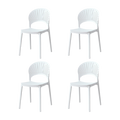 SILLA PARAISO, COLOR BLANCO, CON ESPALDAR Y DISEÑO MODERNO X4