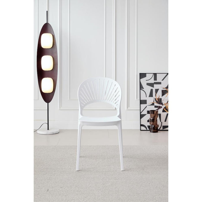 SILLA PARAISO, COLOR BLANCO, CON ESPALDAR Y DISEÑO MODERNO X4