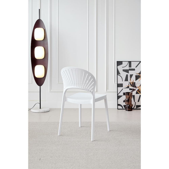 SILLA PARAISO, COLOR BLANCO, CON ESPALDAR Y DISEÑO MODERNO X4