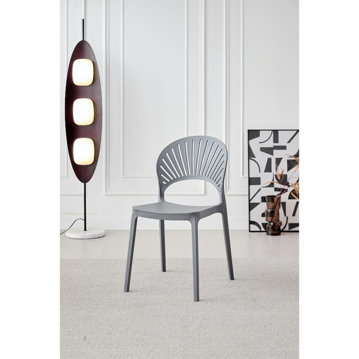SILLA PARAISO, COLOR GRIS OSCURO, CON ESPALDAR Y DISEÑO MODERNO X4