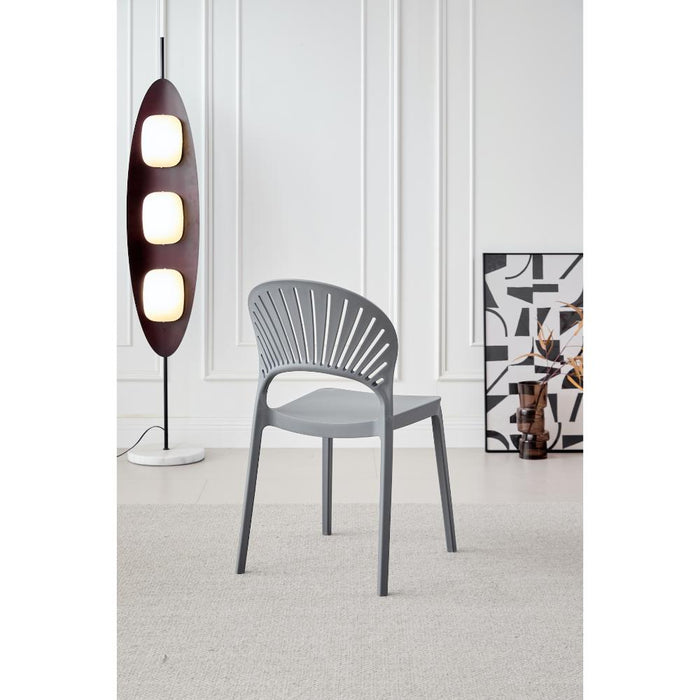 SILLA PARAISO, COLOR GRIS OSCURO, CON ESPALDAR Y DISEÑO MODERNO X4