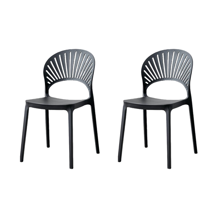 SILLA PARAISO, COLOR NEGRO, CON ESPALDAR Y DISEÑO MODERNO X2