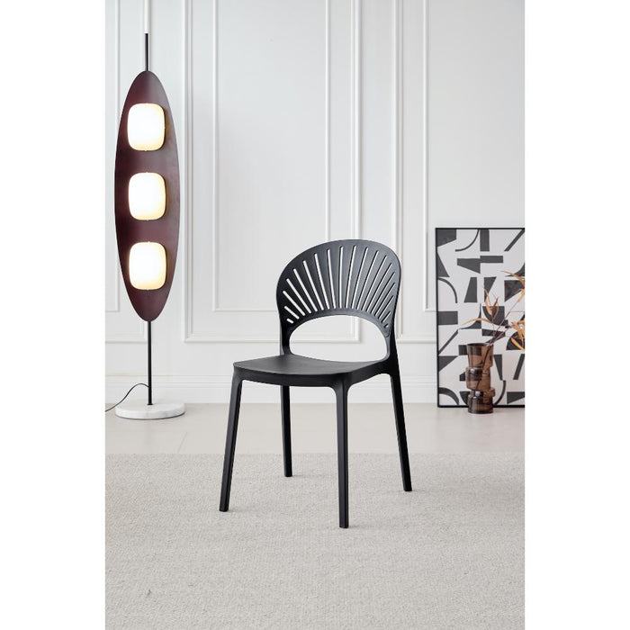 SILLA PARAISO, COLOR NEGRO, CON ESPALDAR Y DISEÑO MODERNO X2