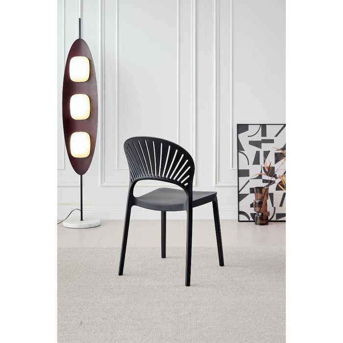 SILLA PARAISO, COLOR NEGRO, CON ESPALDAR Y DISEÑO MODERNO X2