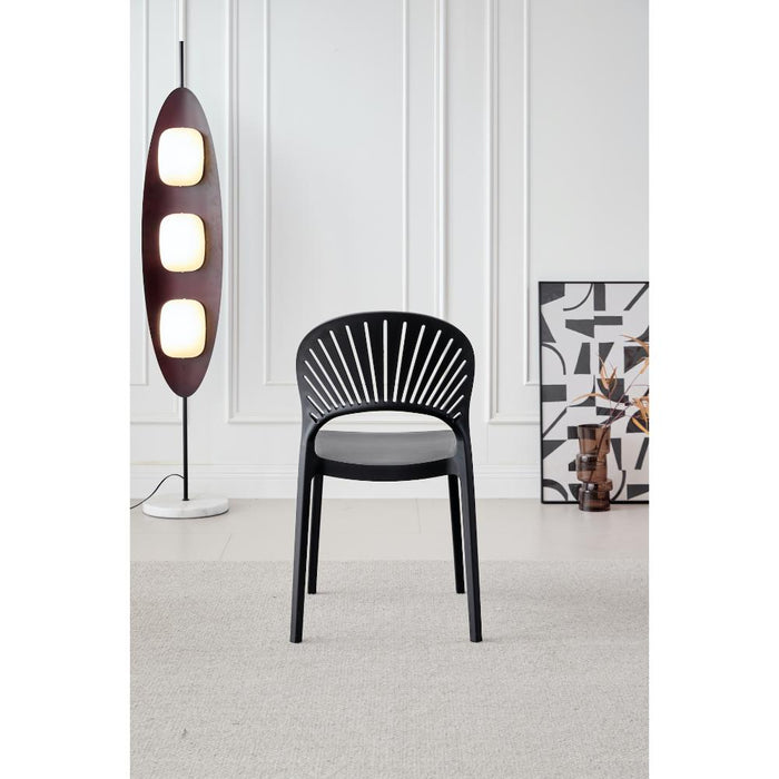 SILLA PARAISO, COLOR NEGRO, CON ESPALDAR Y DISEÑO MODERNO X2