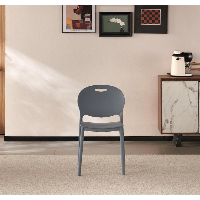 Silla Queens, Gris Oscuro, Con espaldar redondo y diseño minimalista