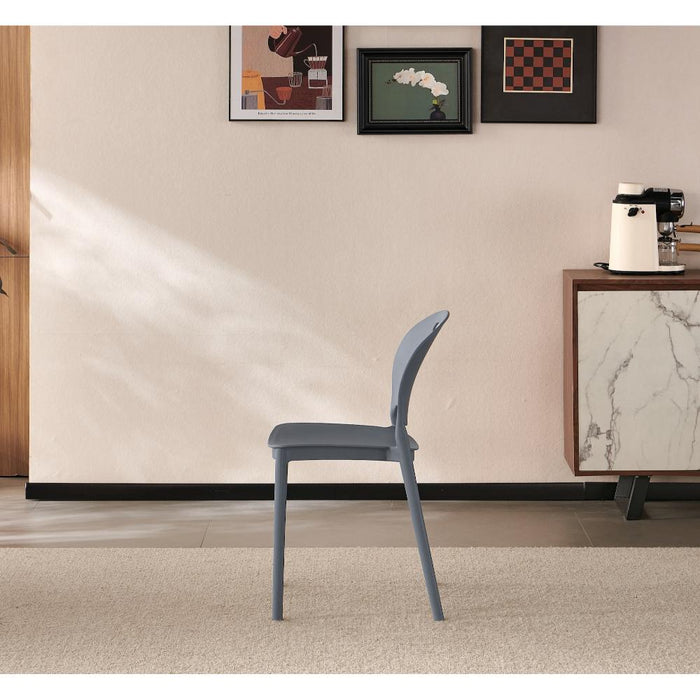 Silla Queens, Gris Oscuro, Con espaldar redondo y diseño minimalista