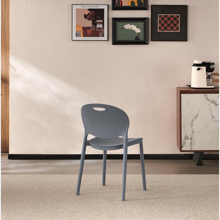 Silla Queens, Gris Oscuro, Con espaldar redondo y diseño minimalista