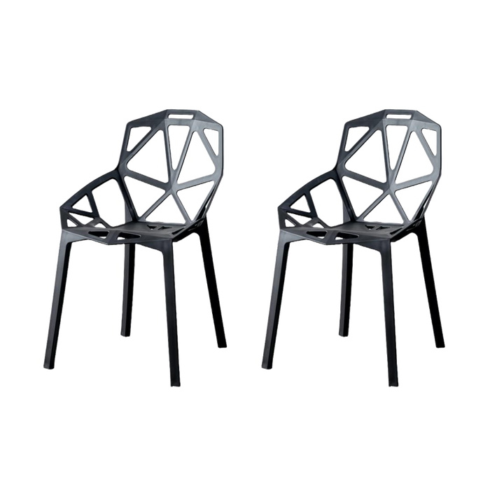 SILLA ROXY, COLOR NEGRO, CON ESPALDAR Y DISEÑO MODERNO X2