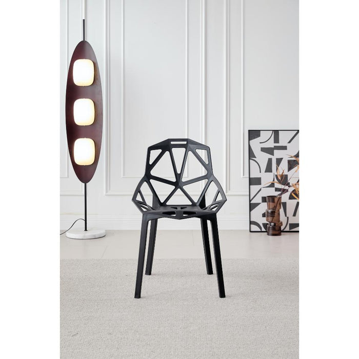 SILLA ROXY, COLOR NEGRO, CON ESPALDAR Y DISEÑO MODERNO X2