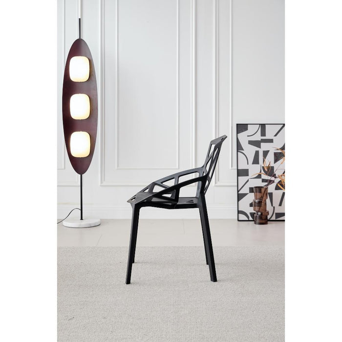 SILLA ROXY, COLOR NEGRO, CON ESPALDAR Y DISEÑO MODERNO X2