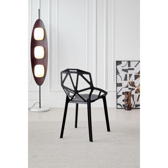 SILLA ROXY, COLOR NEGRO, CON ESPALDAR Y DISEÑO MODERNO X2