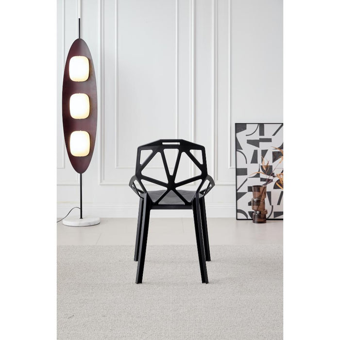 SILLA ROXY, COLOR NEGRO, CON ESPALDAR Y DISEÑO MODERNO X2