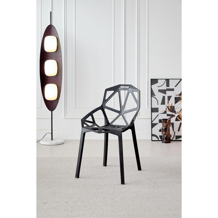 SILLA ROXY, COLOR NEGRO, CON ESPALDAR Y DISEÑO MODERNO X2