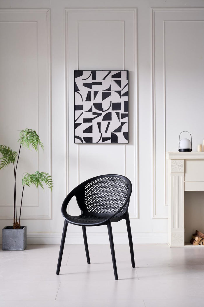 SILLA SELVA CON BRAZOS, COLOR NEGRO, CON ESPALDAR
