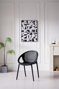 SILLA SELVA CON BRAZOS, COLOR NEGRO, CON ESPALDAR