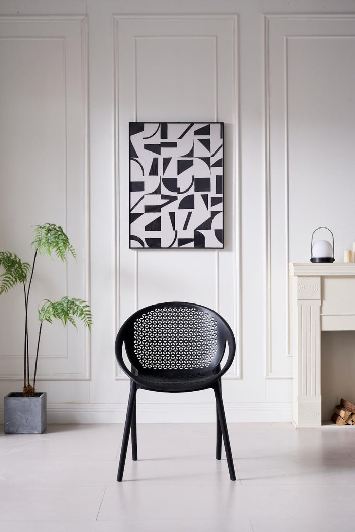 SILLA SELVA CON BRAZOS, COLOR NEGRO, CON ESPALDAR