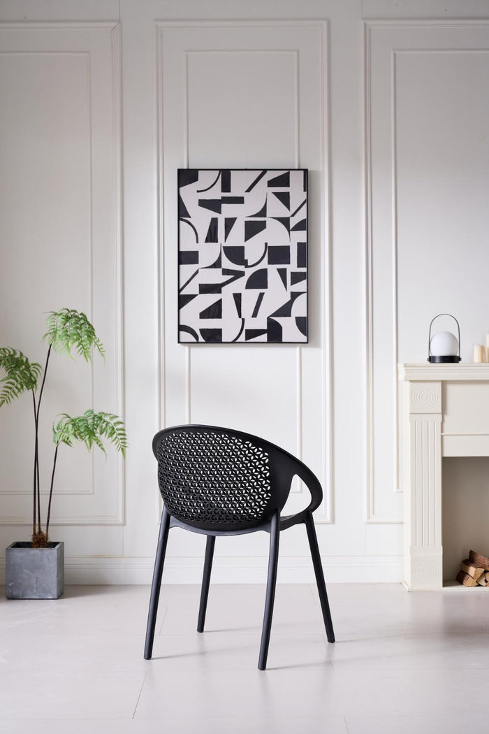 SILLA SELVA CON BRAZOS, COLOR NEGRO, CON ESPALDAR