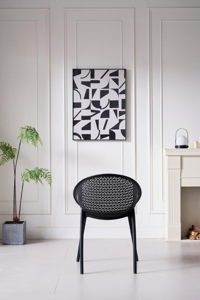 SILLA SELVA CON BRAZOS, COLOR NEGRO, CON ESPALDAR