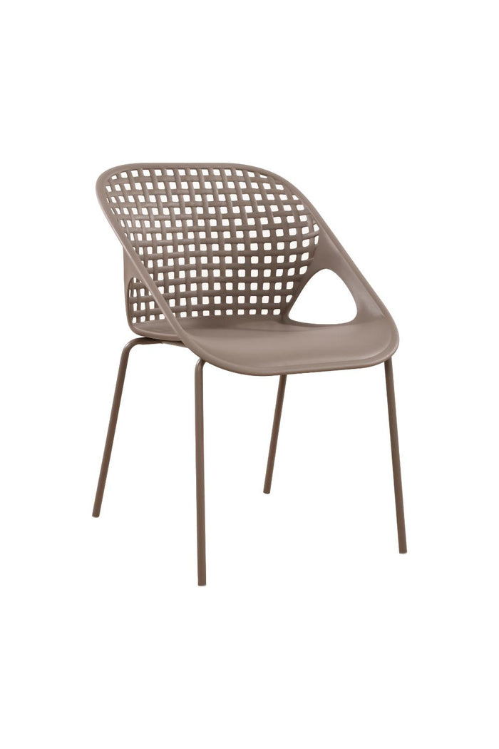 SILLA SENIT CON BRAZOS, COLOR TAUPE, CON ESPALDAR Y DISEÑO MODERNO