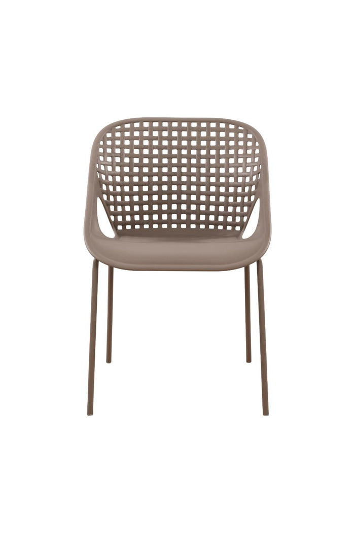 SILLA SENIT CON BRAZOS, COLOR TAUPE, CON ESPALDAR Y DISEÑO MODERNO
