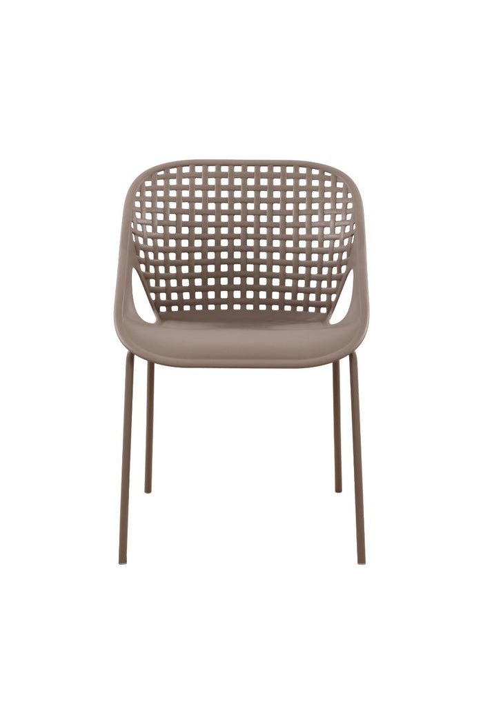 SILLA SENIT CON BRAZOS, COLOR TAUPE, CON ESPALDAR Y DISEÑO MODERNO