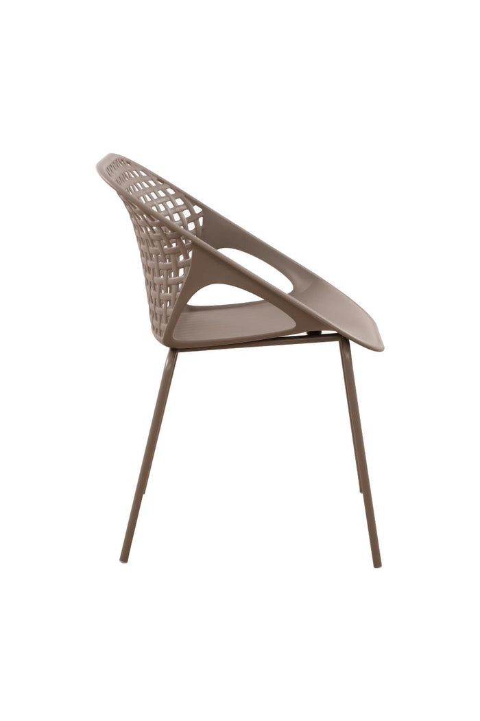 SILLA SENIT CON BRAZOS, COLOR TAUPE, CON ESPALDAR Y DISEÑO MODERNO
